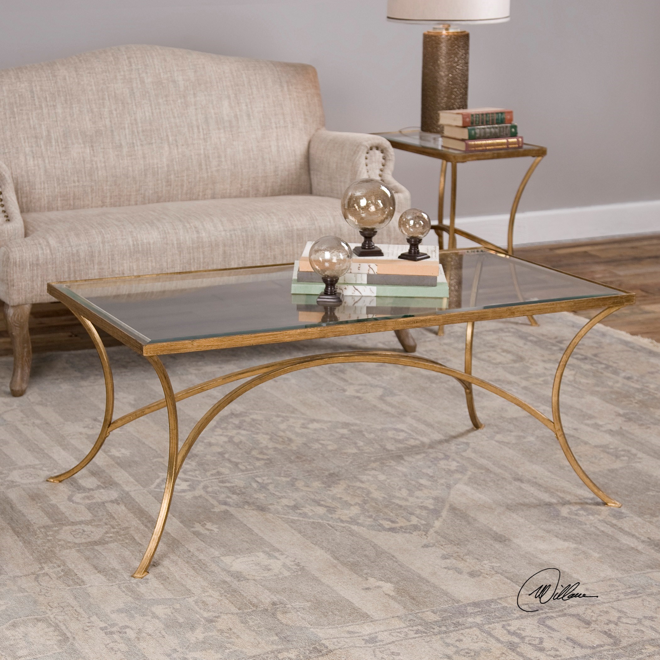 Uttermost Accent Furniture Occasional Tables 24639 Alayna Gold Coffee Table Suburban